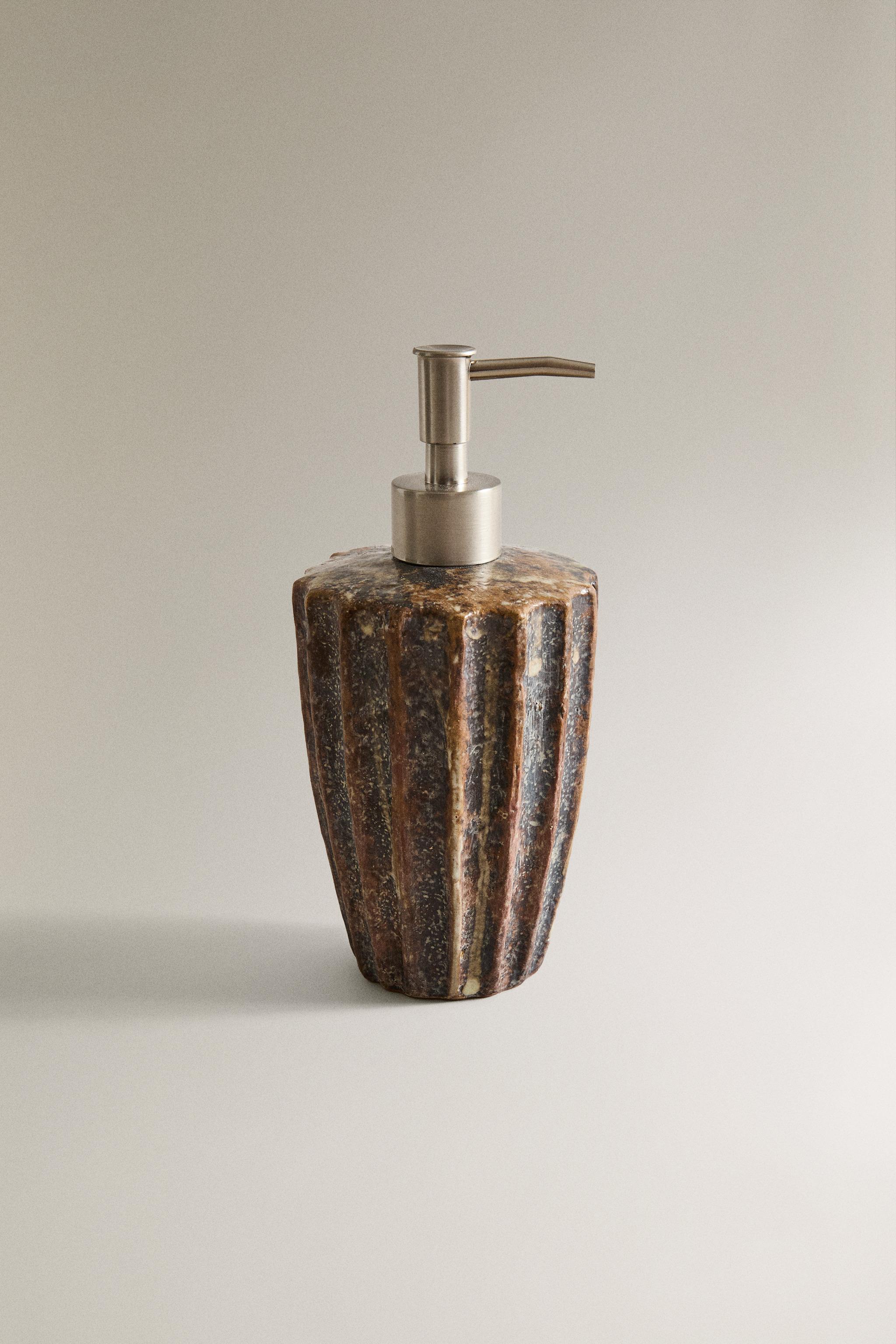 DISTRIBUTEUR SAVON TERRE CUITE RELIEF